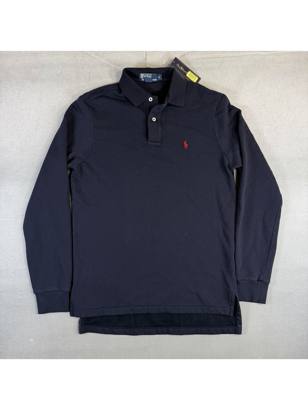 Vintage Polo Ralph Lauren Fleece Lined Polo Sweatshirt Mens Small Navy NWT